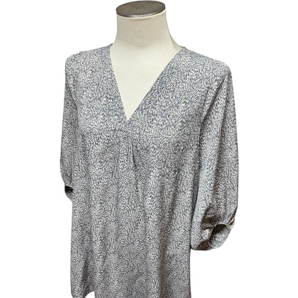 Hudson Gray Popover Tunic Popover Top Gray Tan Small - Picture 2 of 5